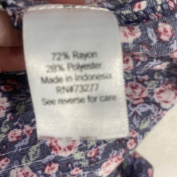 Lauren Conrad Button Up Blouse Womens Plus 1X Floral Ruffle Boho Flowy Lightweig - Picture 7 of 10